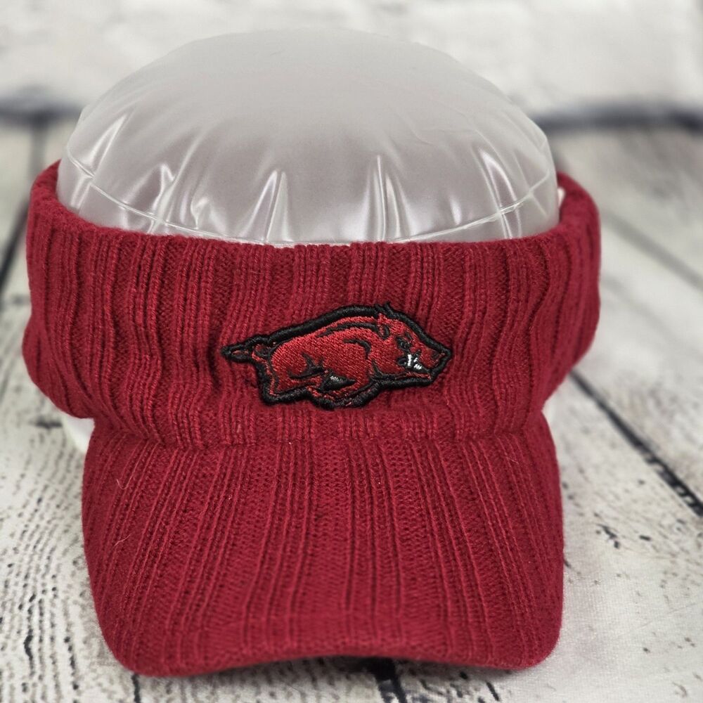 Vintage Starter Arkansas Razorbacks Red Knit Visor